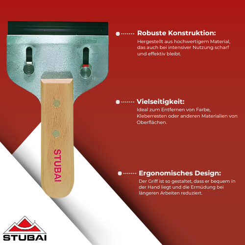 Stubai - Abschaberspachtel mit montierter Klinge 95 mm - Robuste Qualität für präzise Arbeiten BiLi SHOP