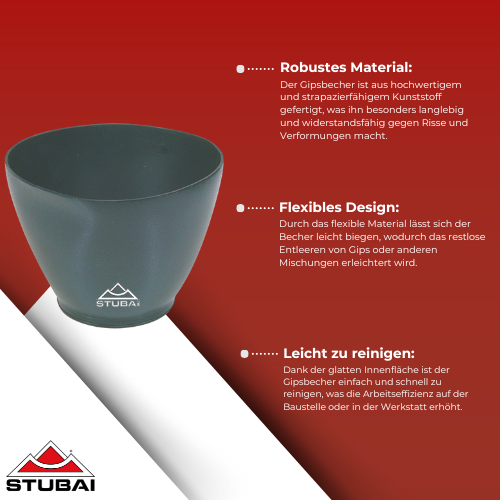 Stubai - Gipsbecher - Flexibel, Langlebig, Ideal für präzise Mischungen BiLi SHOP