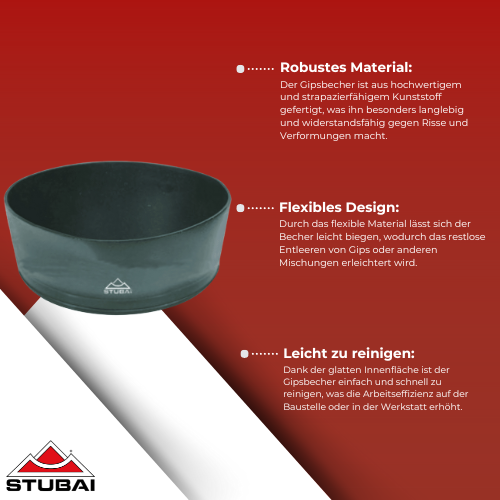 Stubai - Gipsbecher Rund - Flexibel, Langlebig, Ideal für präzise Mischungen BiLi SHOP