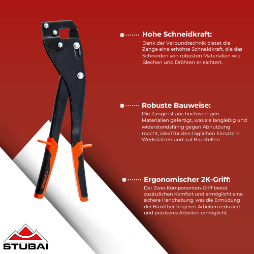 Stubai - Verbundzange 2K-Profil 350 mm - Ergonomischer Griff, Hochwertige Verarbeitung BiLi SHOP