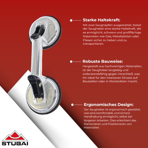 Stubai - Doppelt-Saugheber - Starker Halt, Ergonomisches Design, Profi-Qualität BiLi SHOP