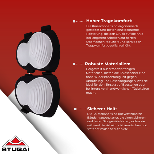 Stubai - Profi-Knieschoner - Ergonomischer Schutz, Langlebig und Bequem BiLi SHOP