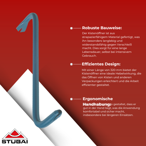 Stubai - Kistenöffner 320 mm - Robustes Werkzeug für sicheres und effizientes Öffnen BiLi SHOP