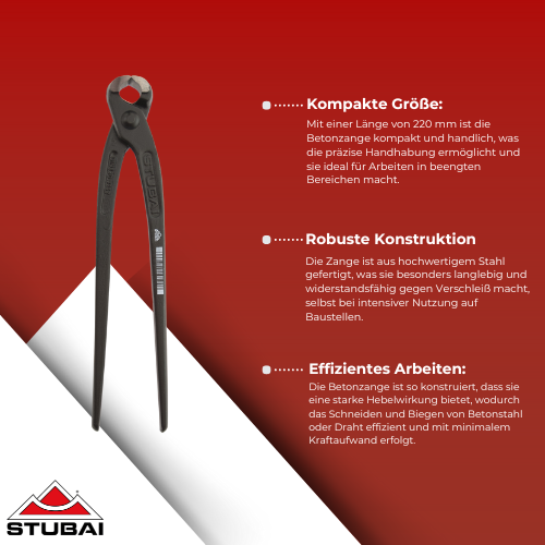 Stubai - Betonzange 220 mm - Robustes Werkzeug für präzise Betonarbeiten BiLi SHOP