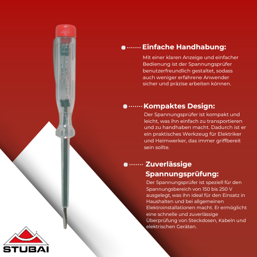 Stubai - Spannungsprüfer 150-250 V - Sicheres und Zuverlässiges Prüfwerkzeug BiLi SHOP
