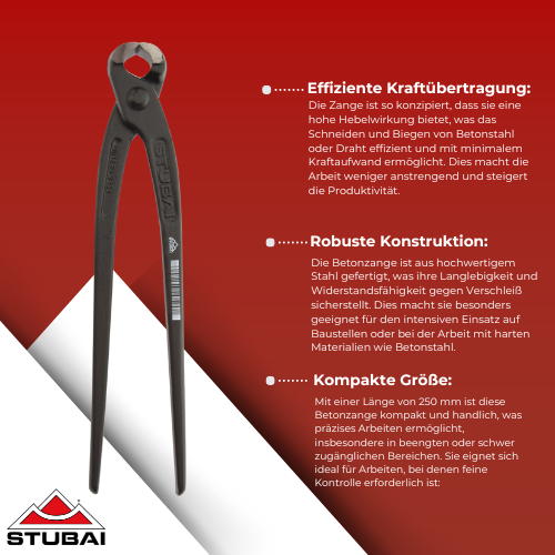 Stubai - Betonzange 250 mm - Robustes Werkzeug für präzise Betonarbeiten BiLi SHOP