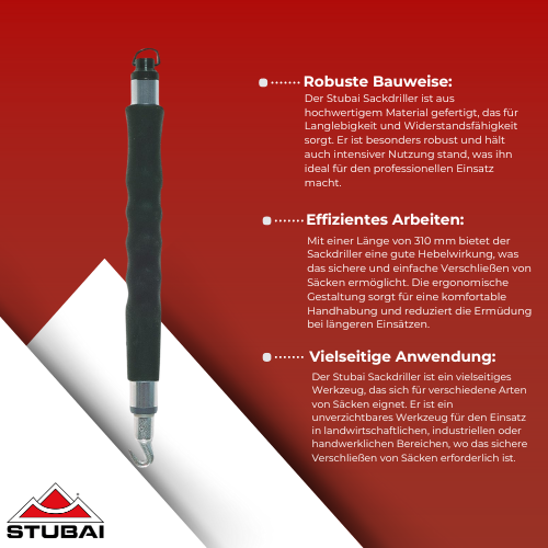 Stubai - Sackdriller 310 mm - Robustes Werkzeug für sicheres Verschließen von Säcken BiLi SHOP