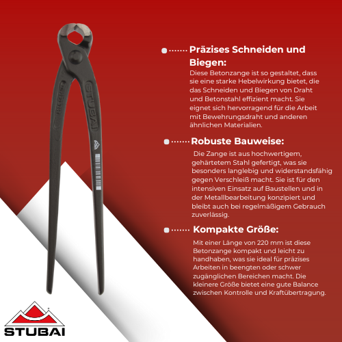 Stubai - Betonzange 220 mm - Präzises Werkzeug für professionelle Betonarbeiten BiLi SHOP