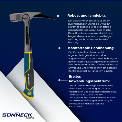 Sonneck - Latthammer Ganzstahl – Langlebiger Profi-Hammer BiLi SHOP