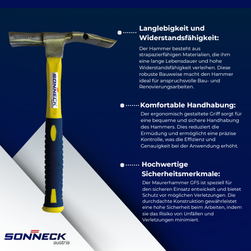 Sonneck - Maurerhammer GFS – Sicherheitswerkzeug für präzise Arbeiten BiLi SHOP