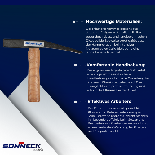 Sonneck - Pflastererhammer – Robustes Werkzeug für präzise Pflasterarbeiten BiLi SHOP