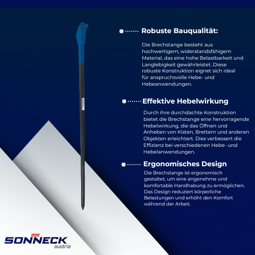 Sonneck - Brechstange gehärtet mit Geißfuß 1200mm, 1300mm, 1400mm, 1500mm BiLi SHOP