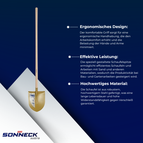 Sonneck - Super Sand-Schaufel Gold, ohne Stiel oder mit Buchenstiel BiLi SHOP