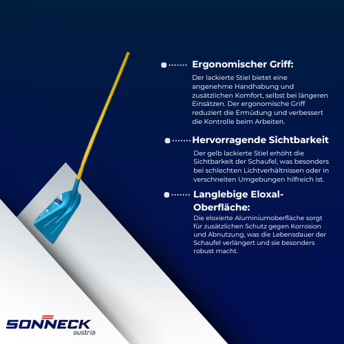 Sonneck - Aluschaufel eloxiert mit gelb lackiertem Stiel BiLi SHOP