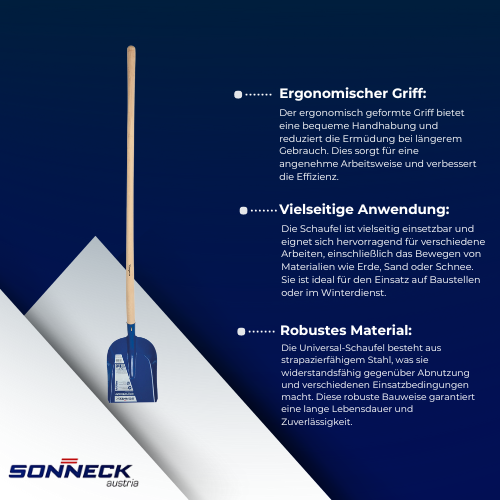 Sonneck - Universal-Schaufel, verfügbar ohne Stiel und mit Buchenstiel BiLi SHOP