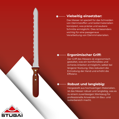 Stubai - Dämmstoffmesser / Isoliermesser - 200 mm BiLi SHOP