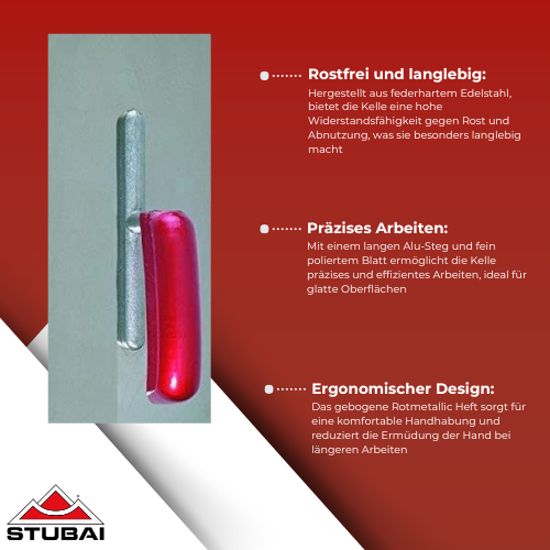 Stubai - Glättekelle rostfrei, gebogenes Heft - 280x130x0,75 mm BiLi SHOP