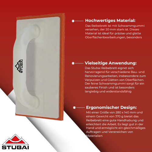 Stubai - Reibebrett Schwammgummi - 280 mm BiLi SHOP