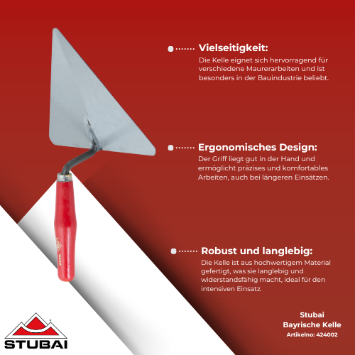 Stubai - Bayrische Kelle 180 mm - Robuste Konstruktion, Ergonomischer Griff, Profi-Qualität BiLi SHOP