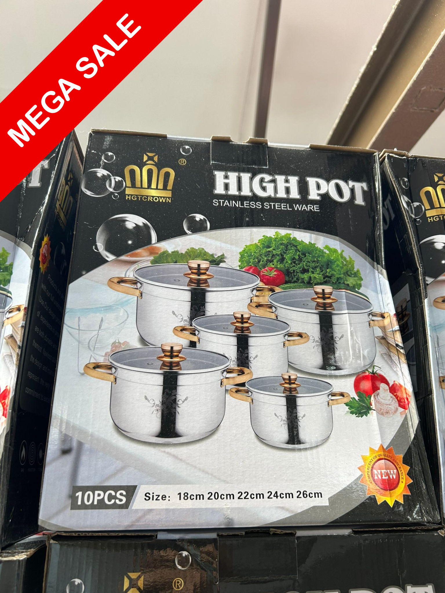 High Pot Edelstahl Kochgeschirr – 10-teiliges Set BiLi SHOP