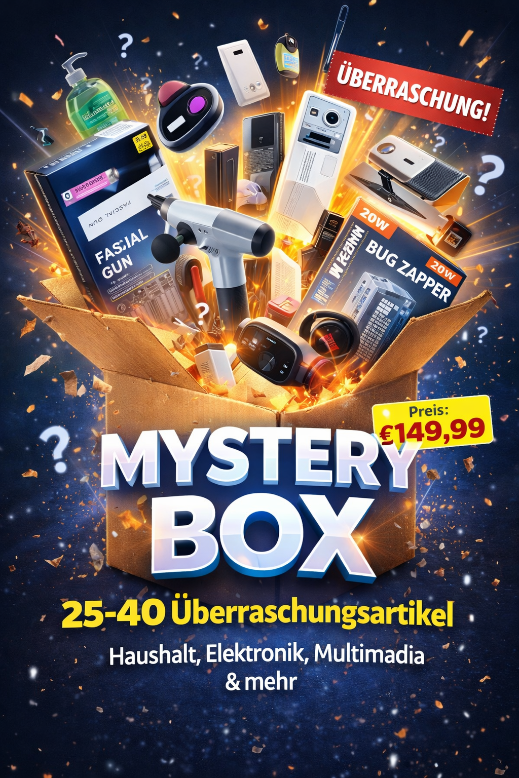 Mystery Box – 25–40 Überraschungsartikel | Haushalt, Elektronik, Multimedia BiLi SHOP